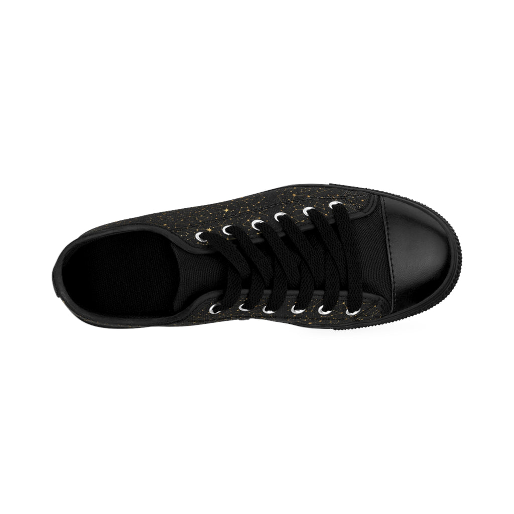 Black Glitter Low-Top Sneakers — Sparkle Casual Shoes for Men