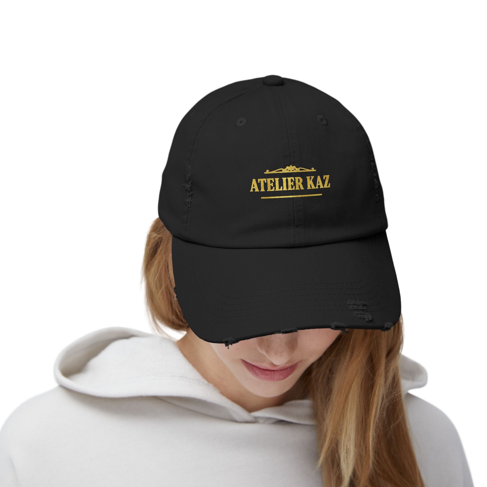Atelier Kaz Distressed Black Cap