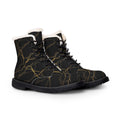 Atelier Kaz Women's Black Marble Gold Vein Fur-Lined Boots