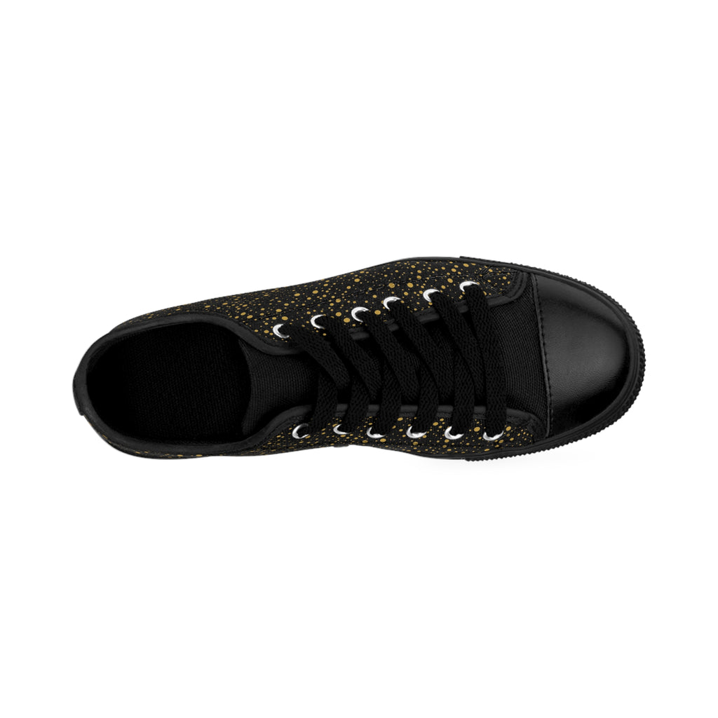 Atelier Kaz Men's Black Gold Speckled Canvas Sneakers