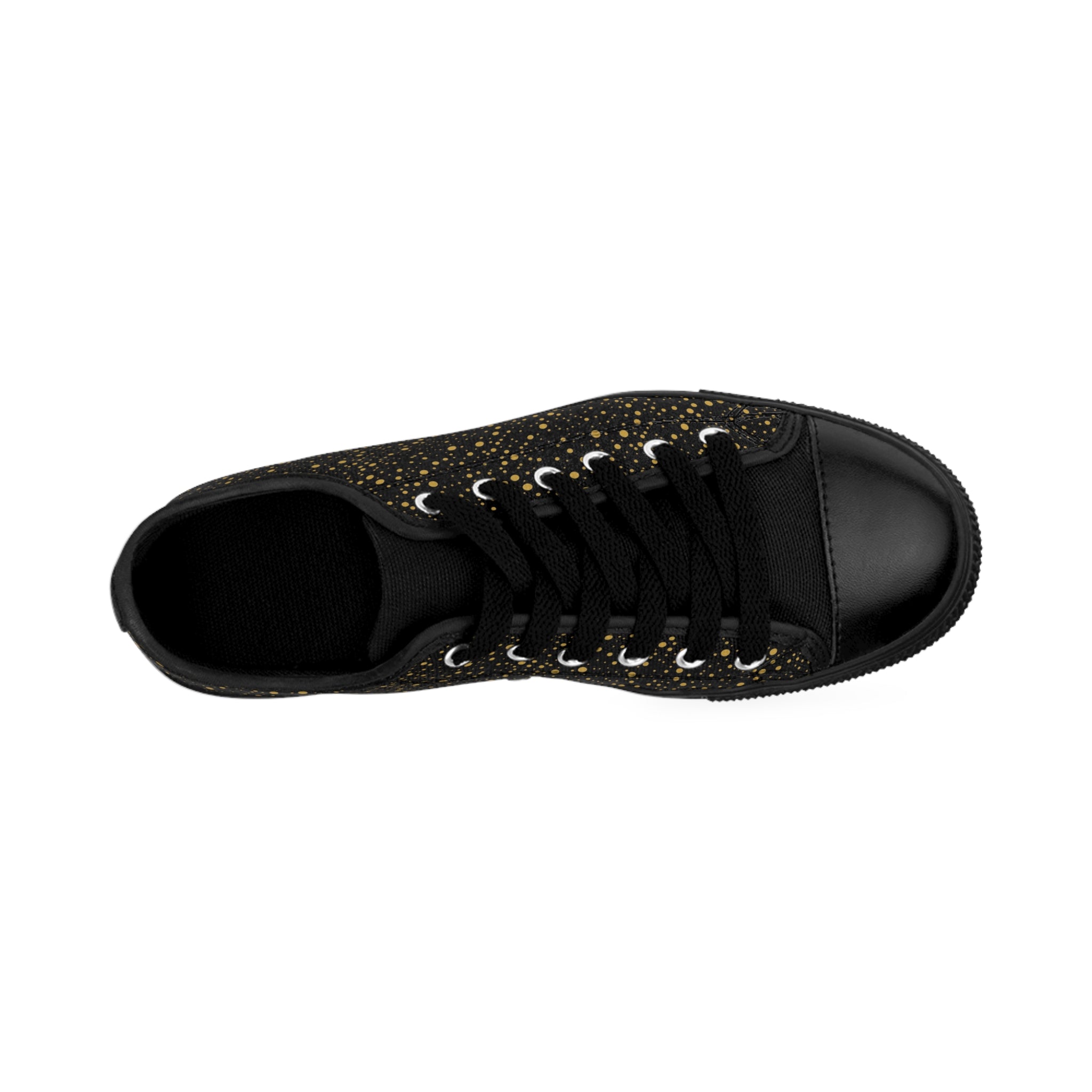 Atelier Kaz Men's Black Gold Speckled Canvas Sneakers