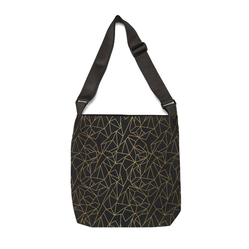 Atelier KAZ Black & Gold Geometric Adjustable Tote