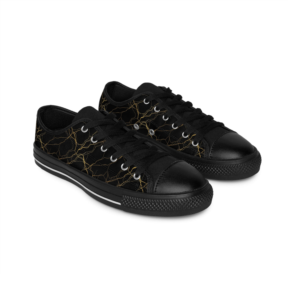 Atelier Kaz Men's Black Marble Gold Vein Sneakers