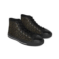 High-Top Sneakers — Black & Gold Geometric Pattern