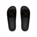 Atelier Kaz Men's Black Marble Gold Vein Slide Sandals