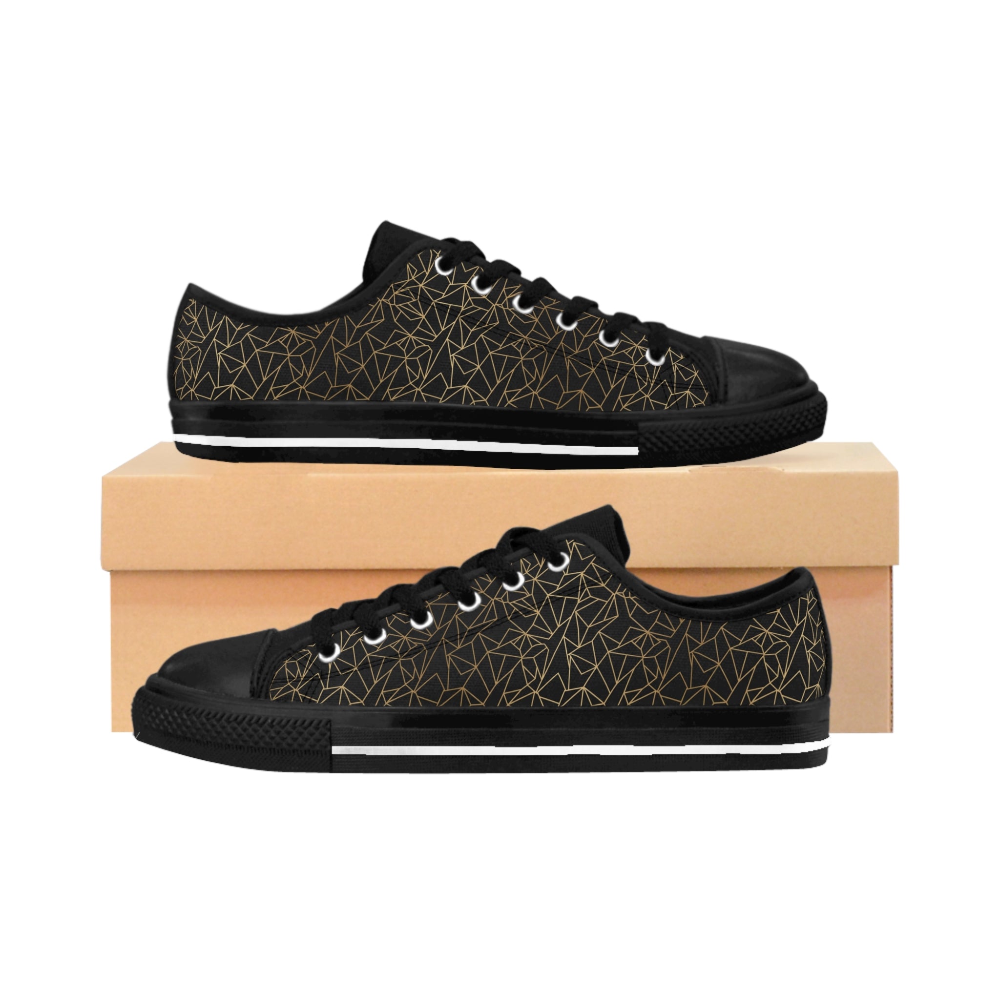 Atelier Kaz Women's Geometric Gold Line Sneakers