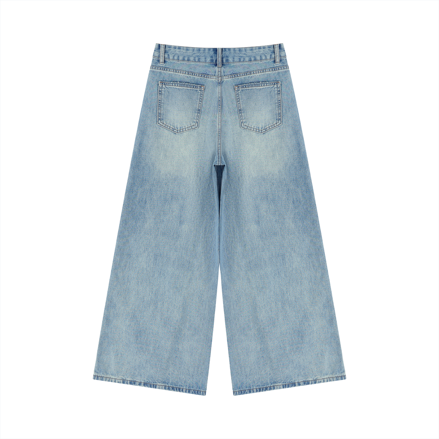 Atelier Kaz Women's Vintage Wash Wide Leg Jeans (Light Wash)