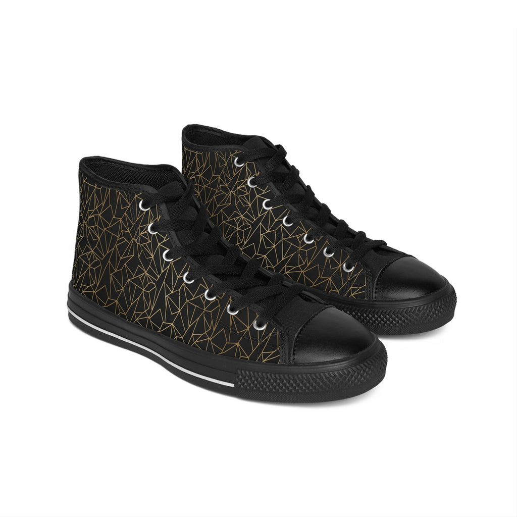 Atelier Kaz Men's Geometric Gold Line High-Top Sneakers