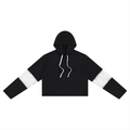 Atelier Kaz Women's Cropped Lace-Panel Hoodie