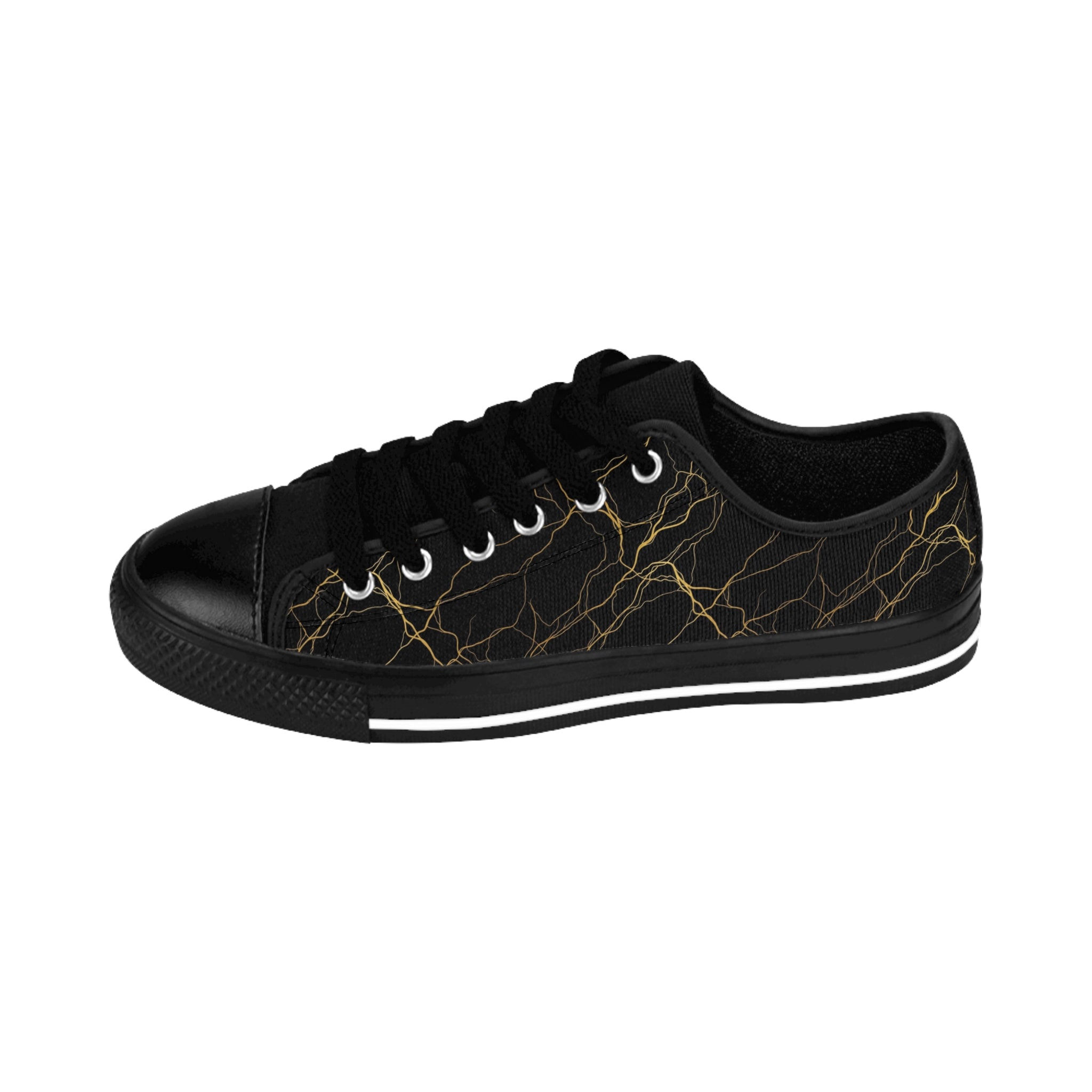 Atelier Kaz Men's Black Marble Gold Vein Sneakers