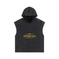 Atelier Kaz Snow Washed Boxy Hooded Tank Top