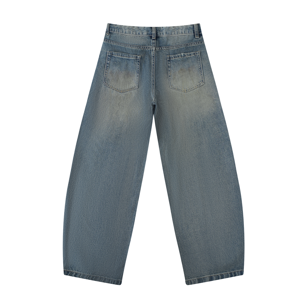 Atelier Kaz Men's Distressed Barrel Leg Jeans
