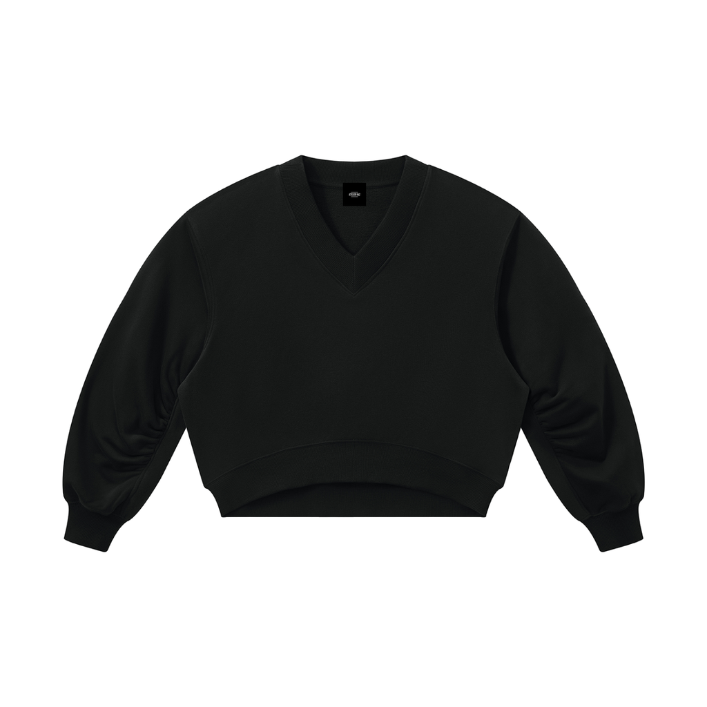Atelier Kaz Women's Crop V-Neck Sweatshirt