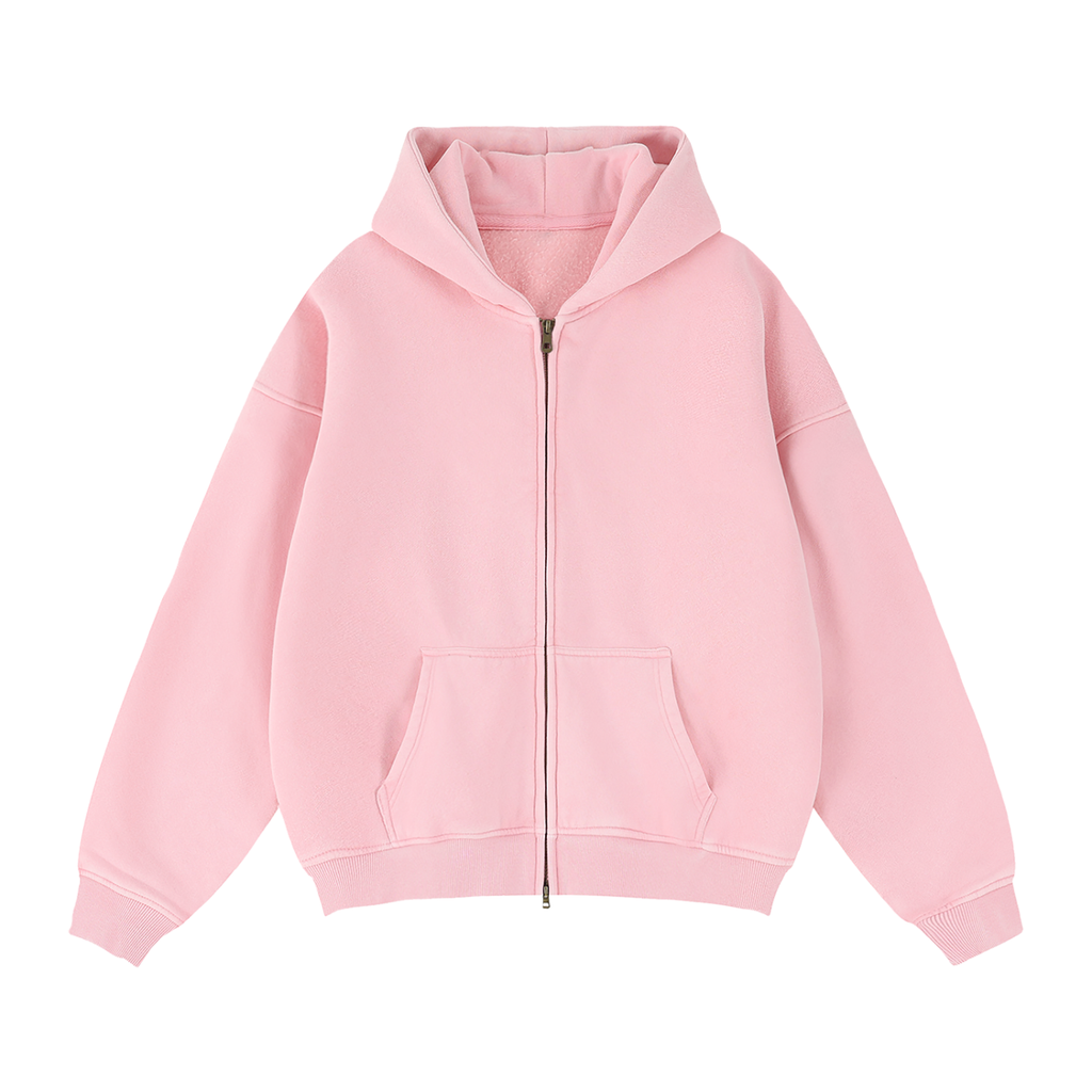 Atelier Kaz Zip-Through Boxy Fleece Hoodie