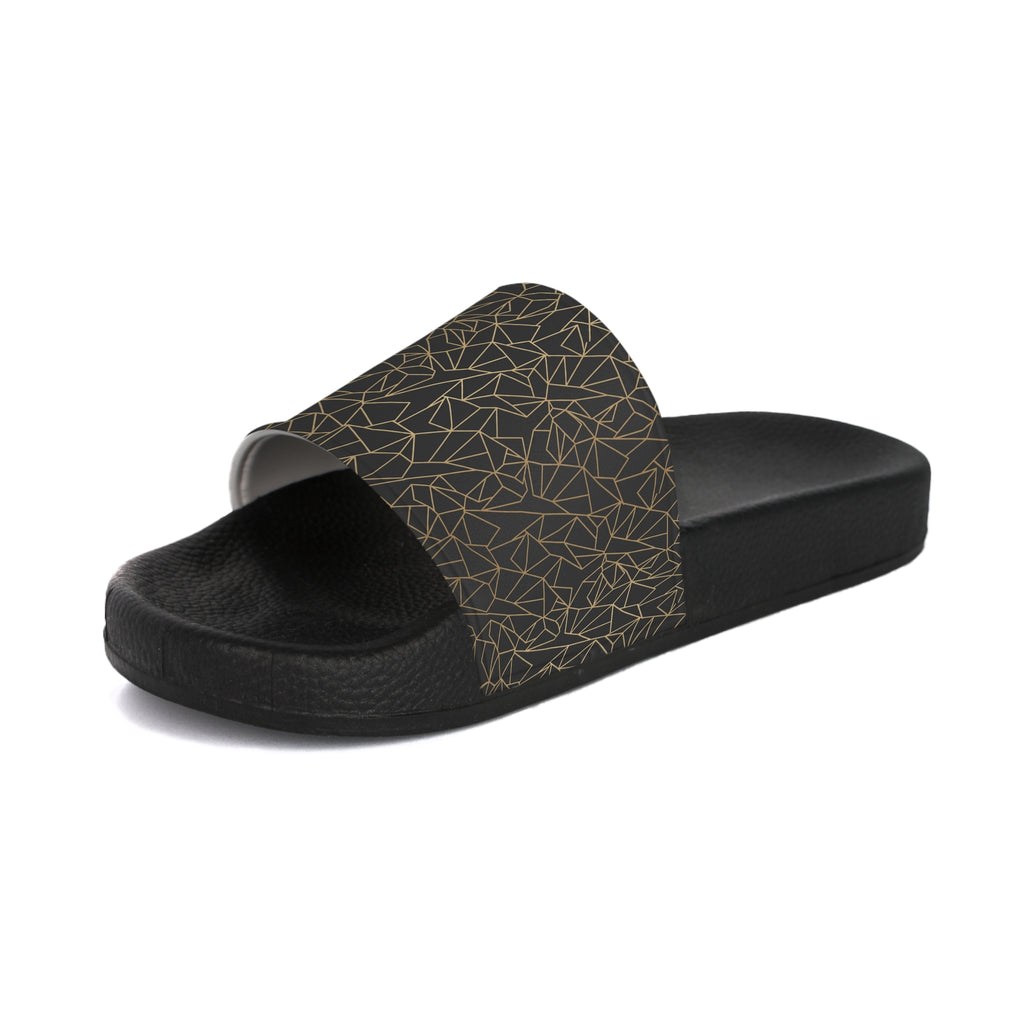 Atelier Kaz Women's Geometric Gold Line Slide Sandals