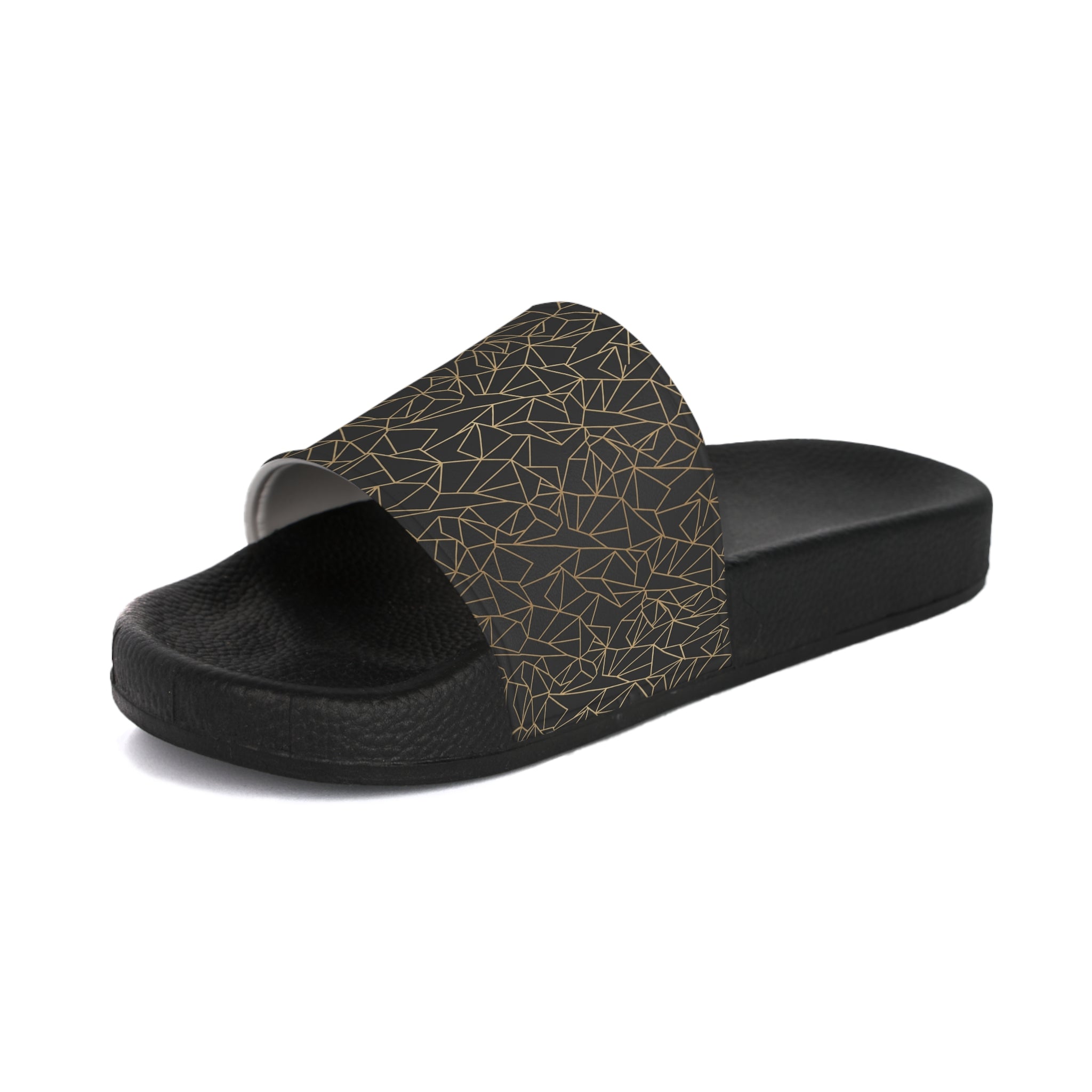 Atelier Kaz Women's Geometric Gold Line Slide Sandals