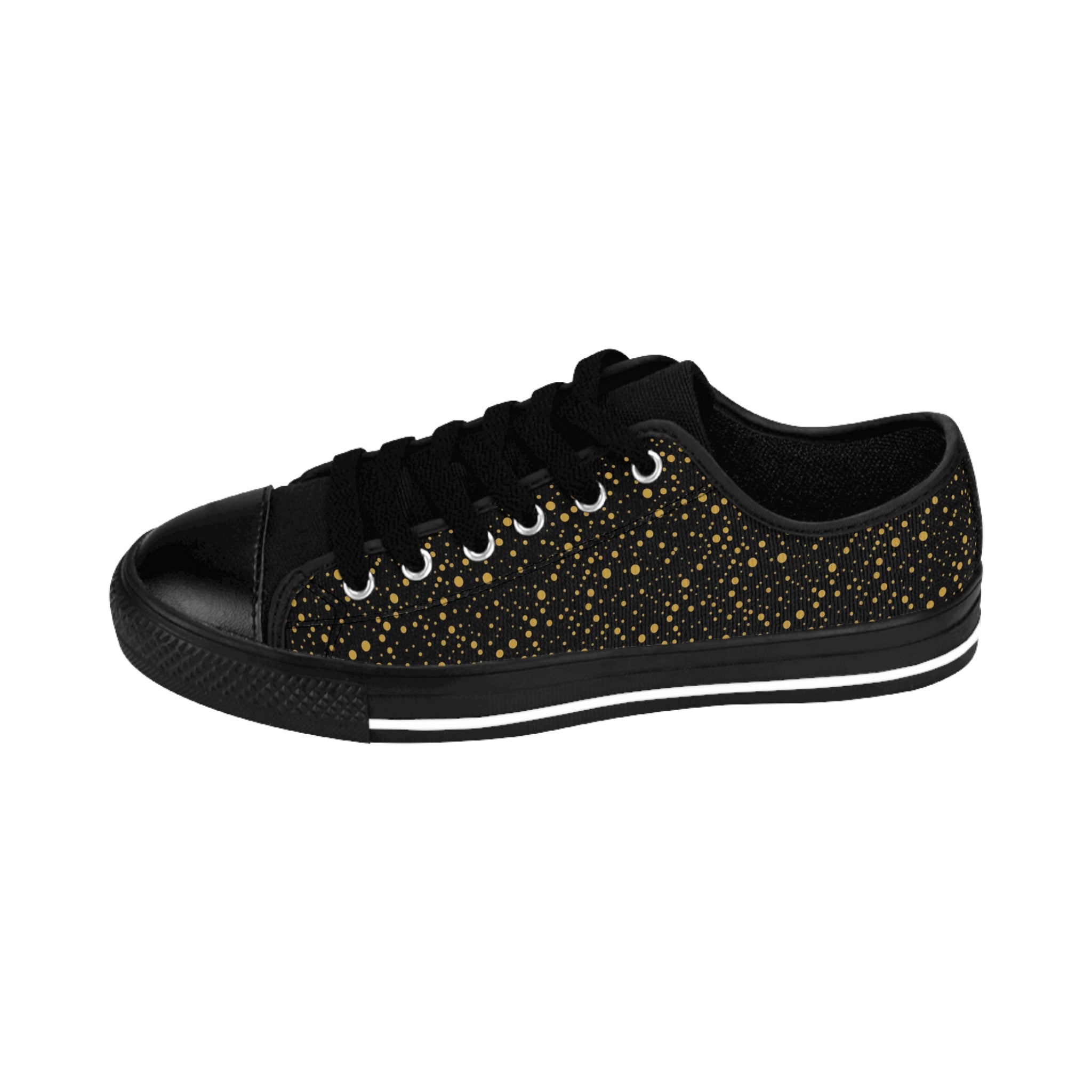 Atelier Kaz Men's Black Gold Speckled Canvas Sneakers