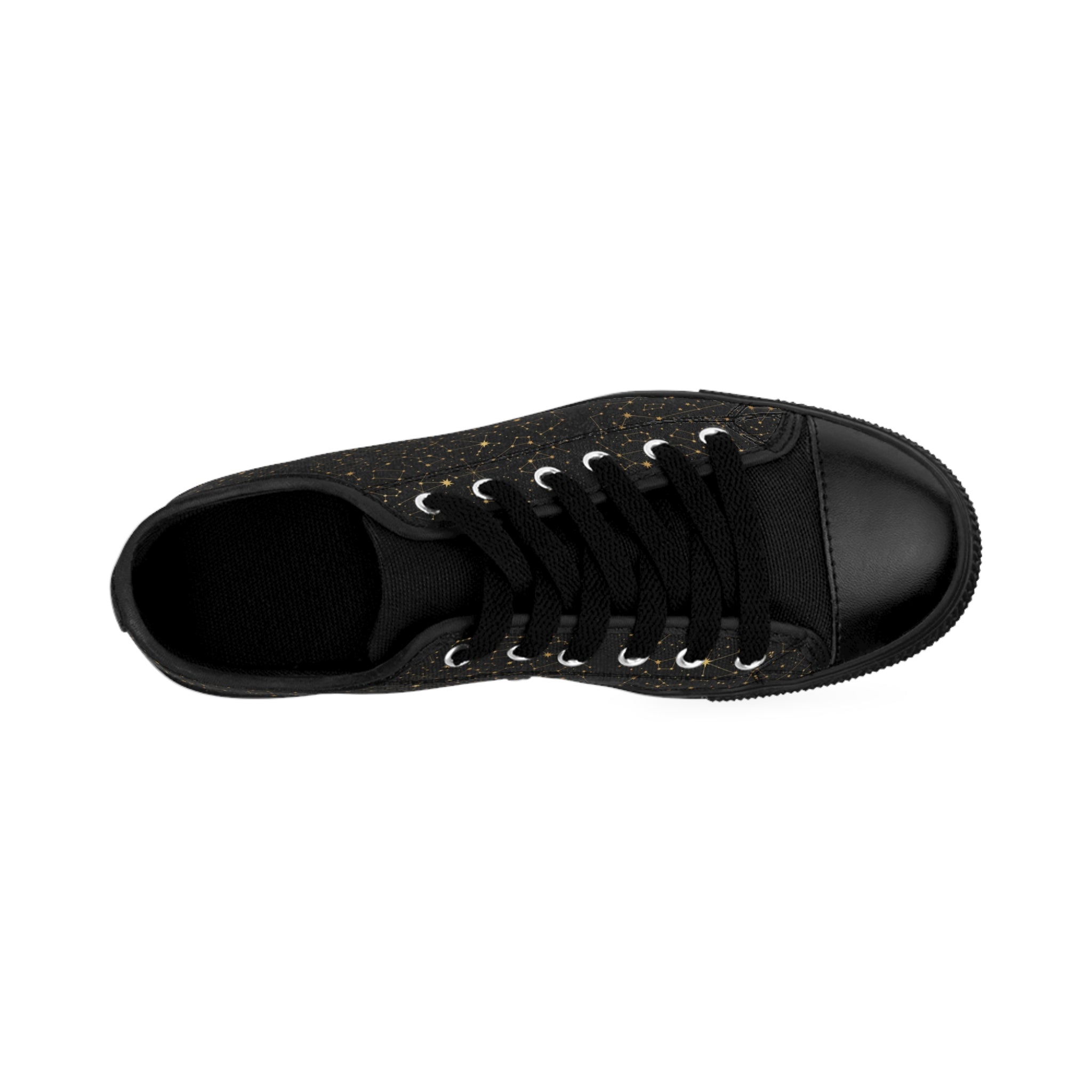Black Gold Speckle Sneakers — Women's Casual Low-Top Shoes