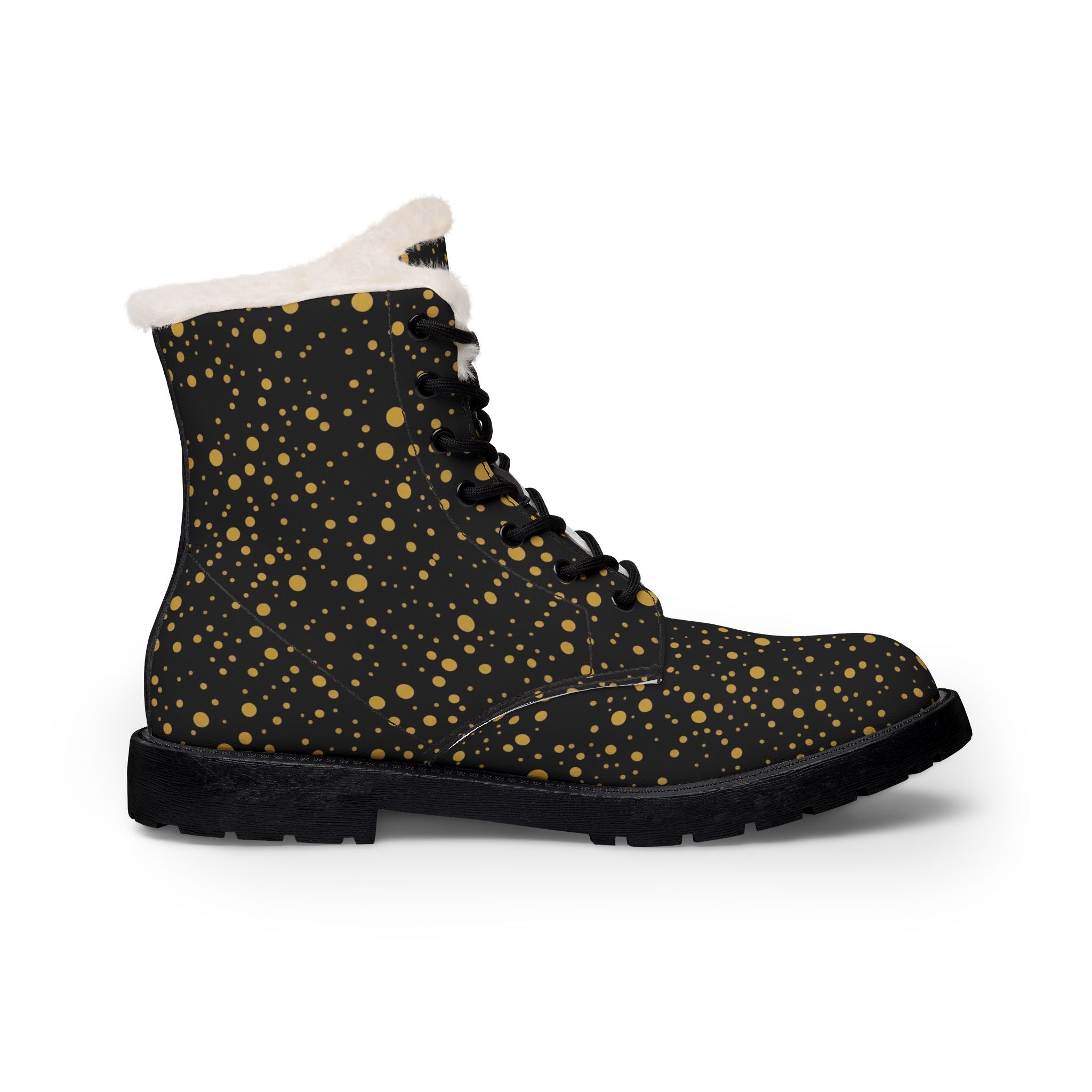 Atelier Kaz Women's Black Gold Confetti Fur-Lined Boots