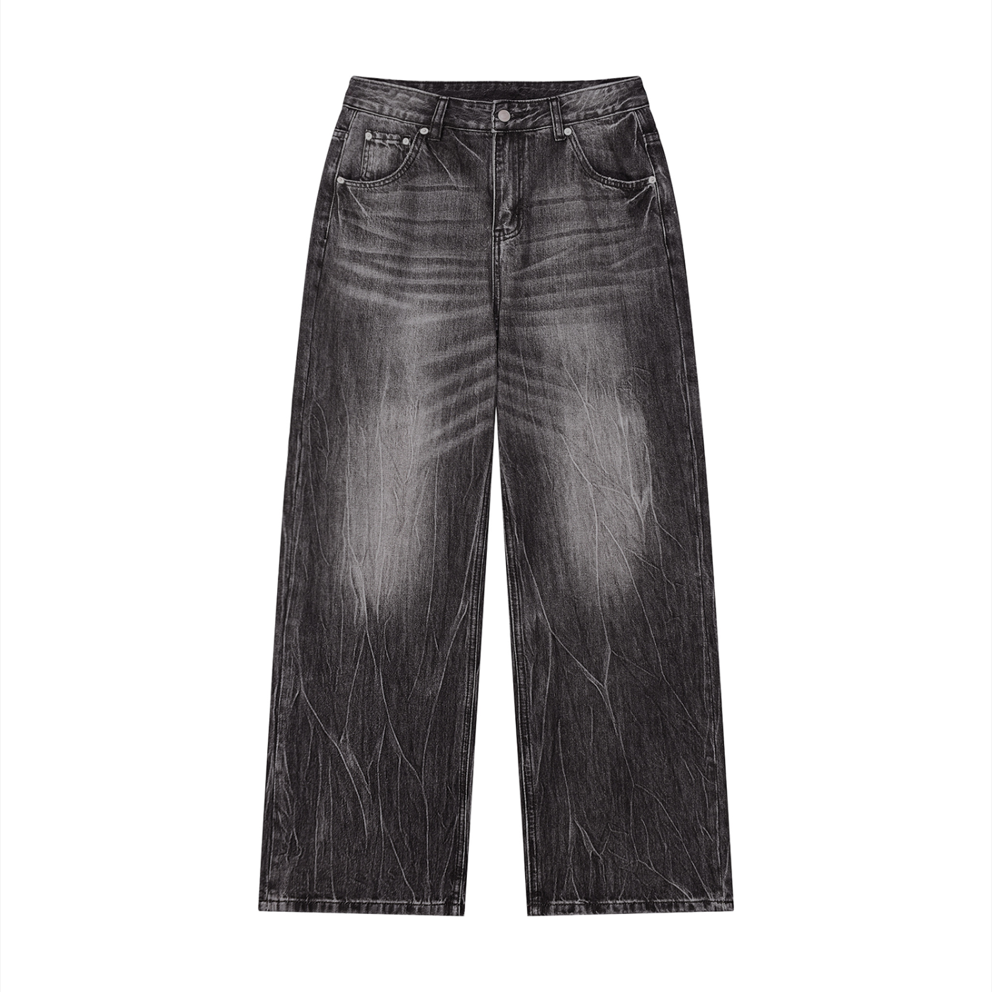 Atelier Kaz Men's Vintage Wash Wide Leg Jeans