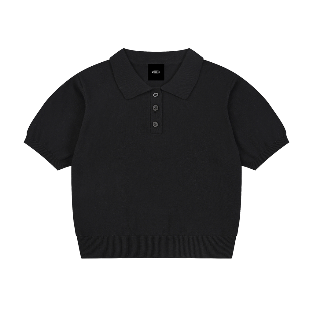 Atelier Kaz Women's Knit Cotton Polo Shirt