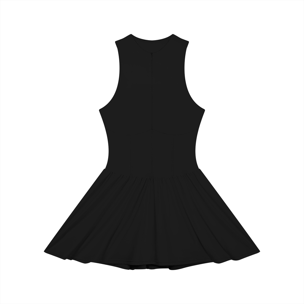 Atelier Kaz Women's Ruched Sleeveless Full-Zip Dress