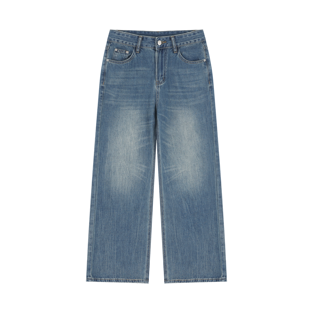 Atelier Kaz Women's Vintage Wash Wide Leg Jeans (Blue)