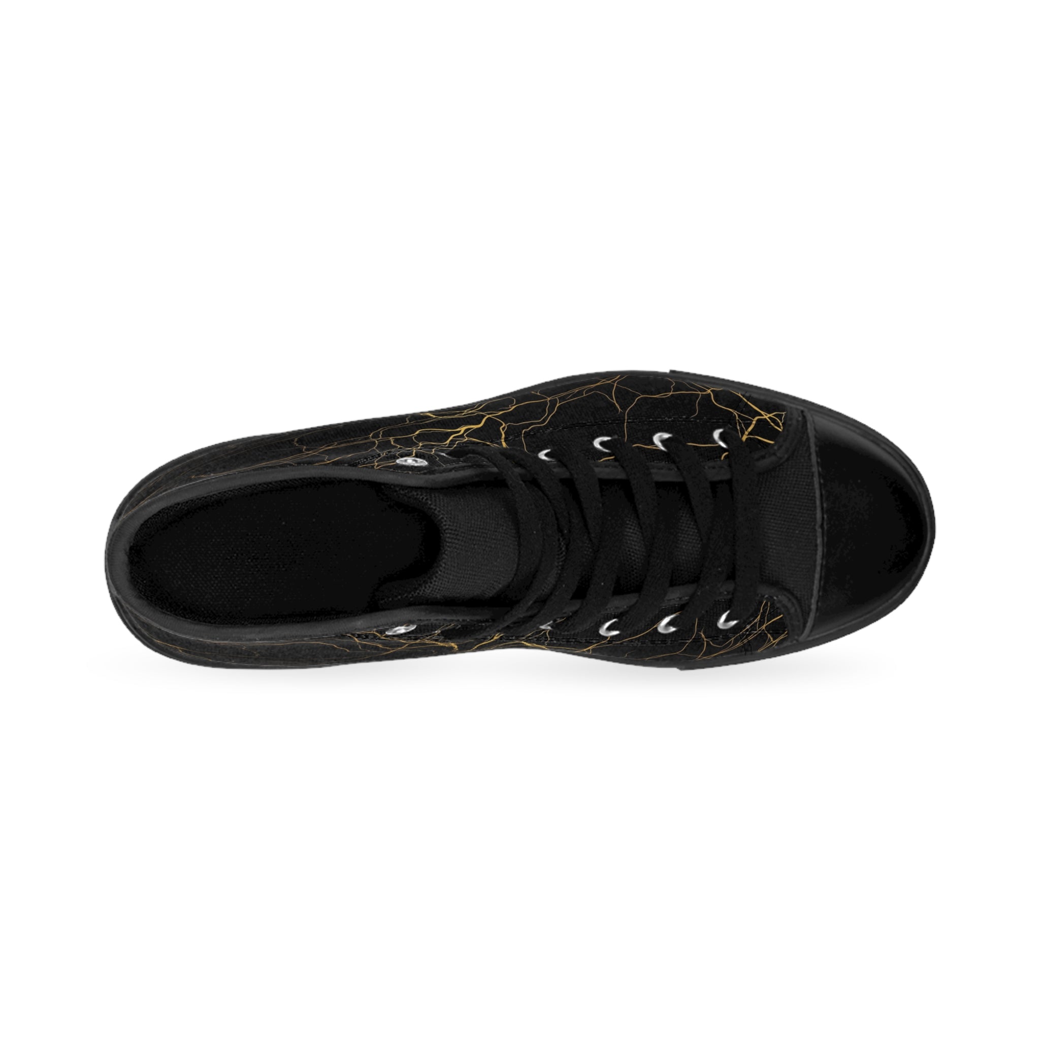 Atelier Kaz Women's Black Marble Gold Vein High-Top Sneakers