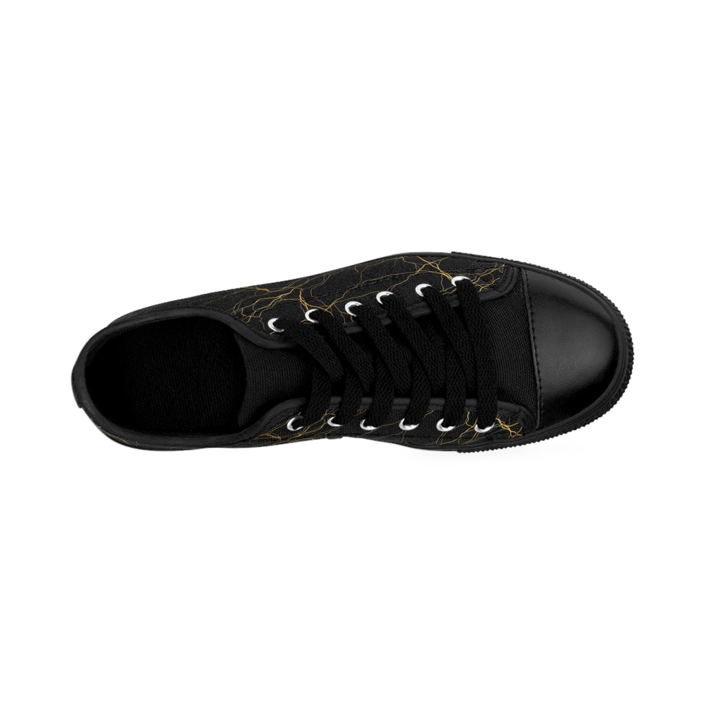 Atelier Kaz Women's Black Marble Gold Vein Sneakers
