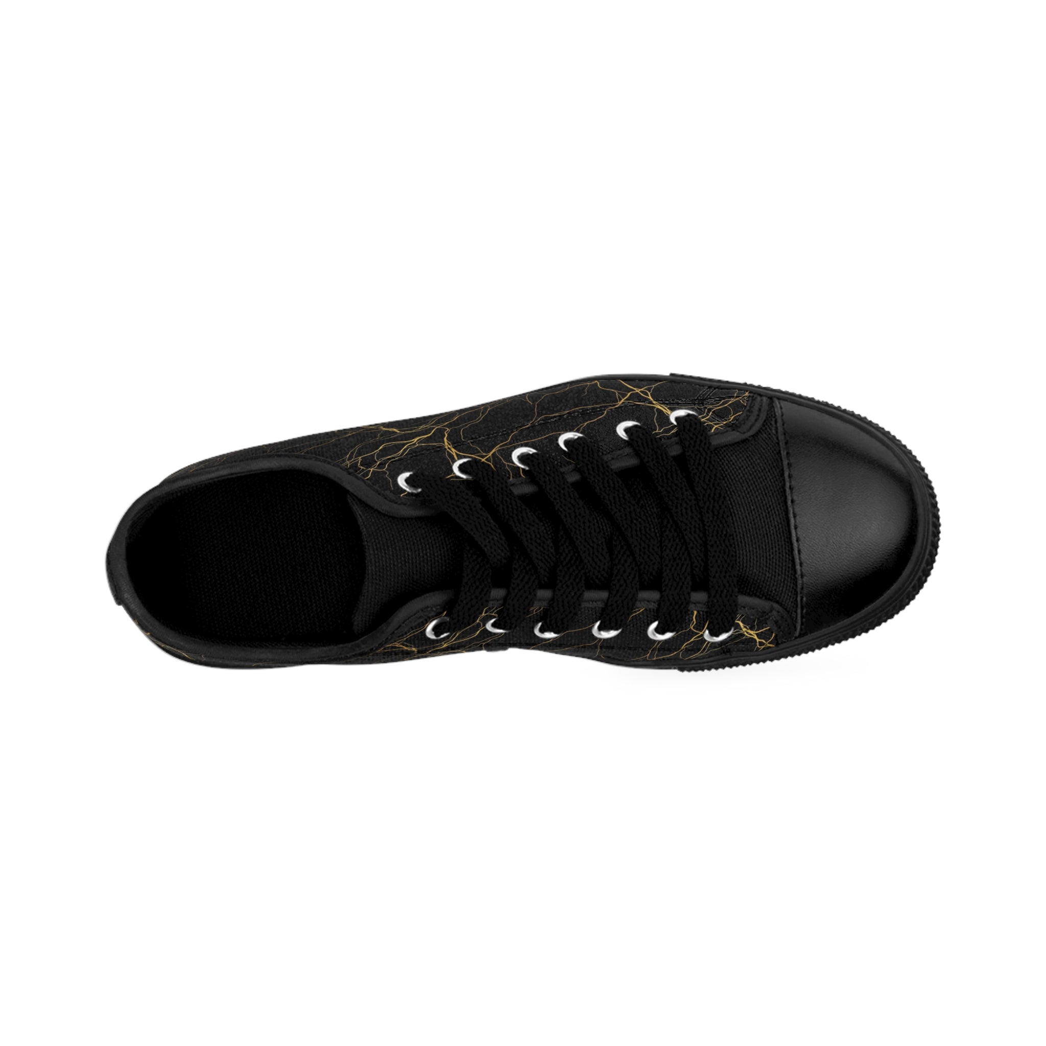 Atelier Kaz Women's Black Marble Gold Vein Sneakers