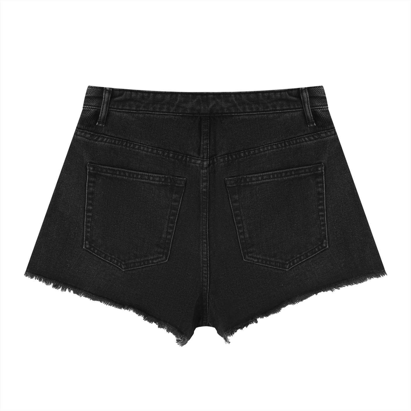 Atelier Kaz Women's Vintage Wash High Rise Denim Shorts