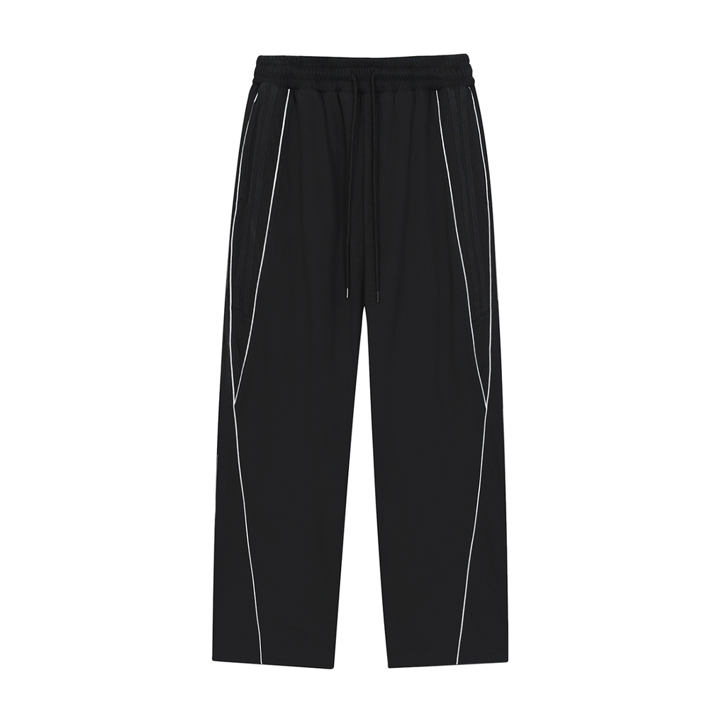 Atelier Kaz Reflection Striped Straight-Leg Sweatpants