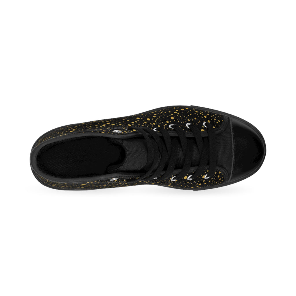 Atelier Kaz Women's Black Gold Starry High-Top Sneakers