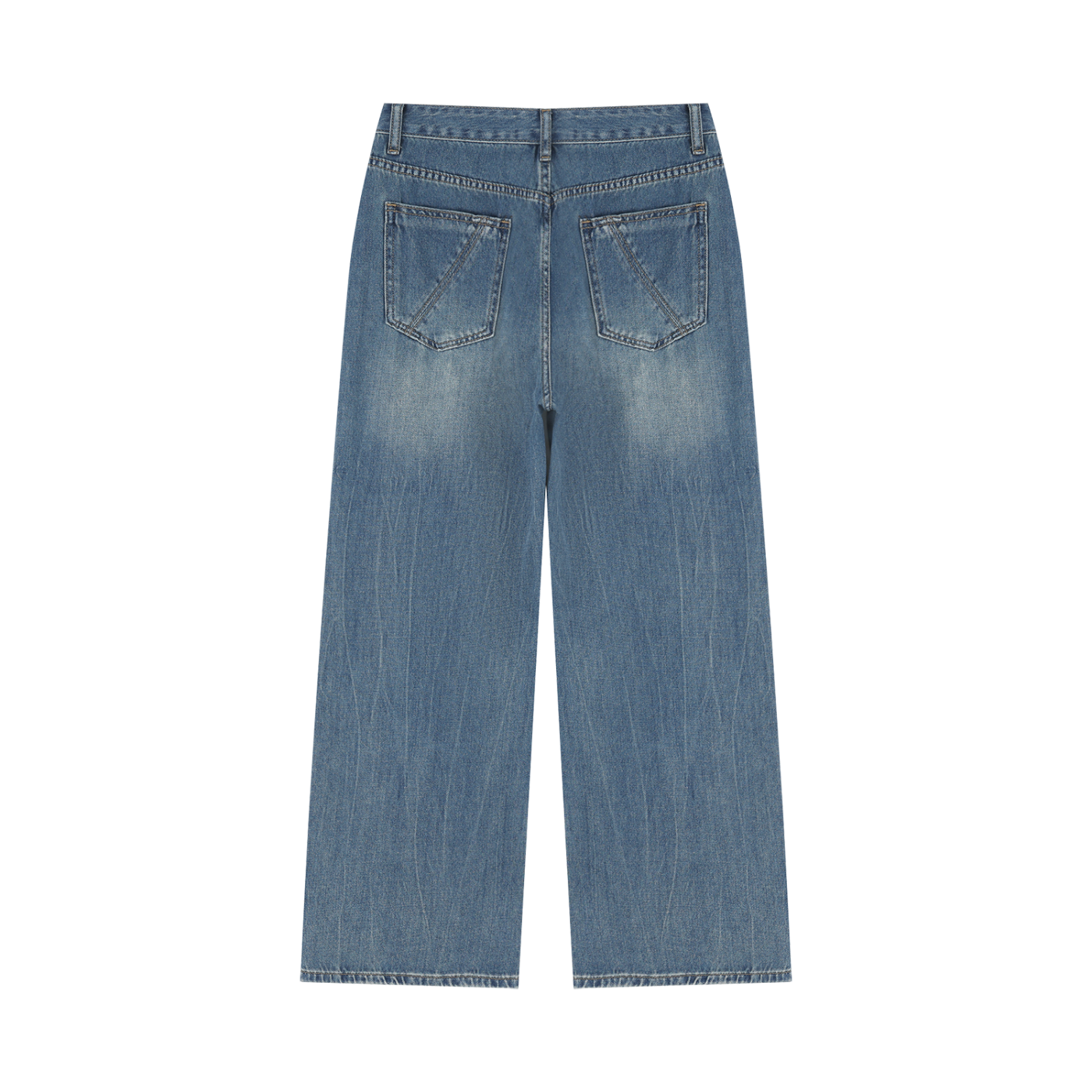 Atelier Kaz Women's Vintage Wash Wide Leg Jeans (Blue)