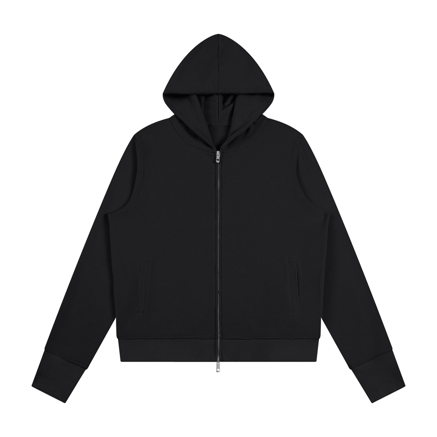 Atelier Kaz Women's Waffle Full Zip Hoodie