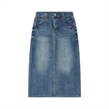 Atelier Kaz Women's Vintage Wash Denim Skirt