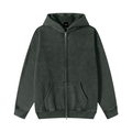 Atelier Kaz Snow Washed Zip-Through Fleece Hoodie