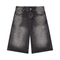 Atelier KAZ Men’s Vintage Wash Wide Leg Denim Shorts