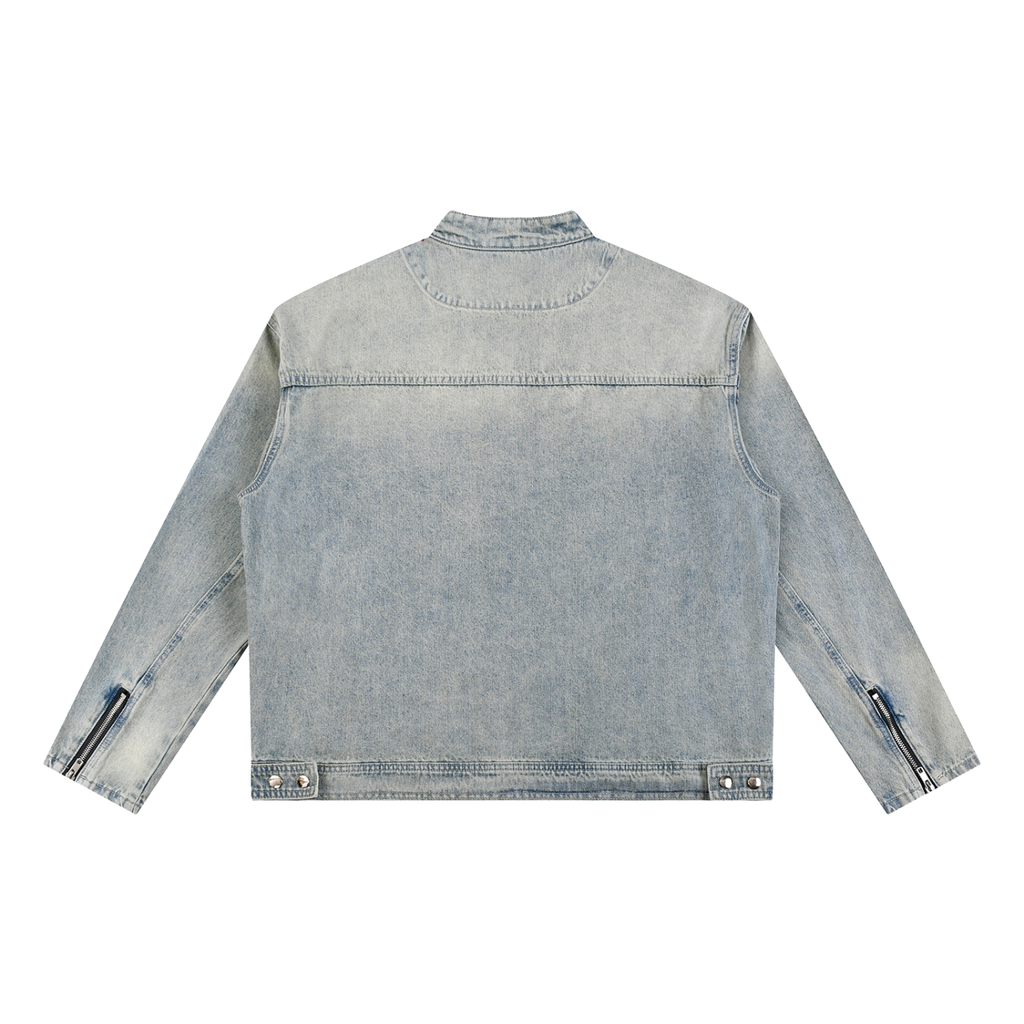 Atelier Kaz Vintage Wash Zip Denim Jacket