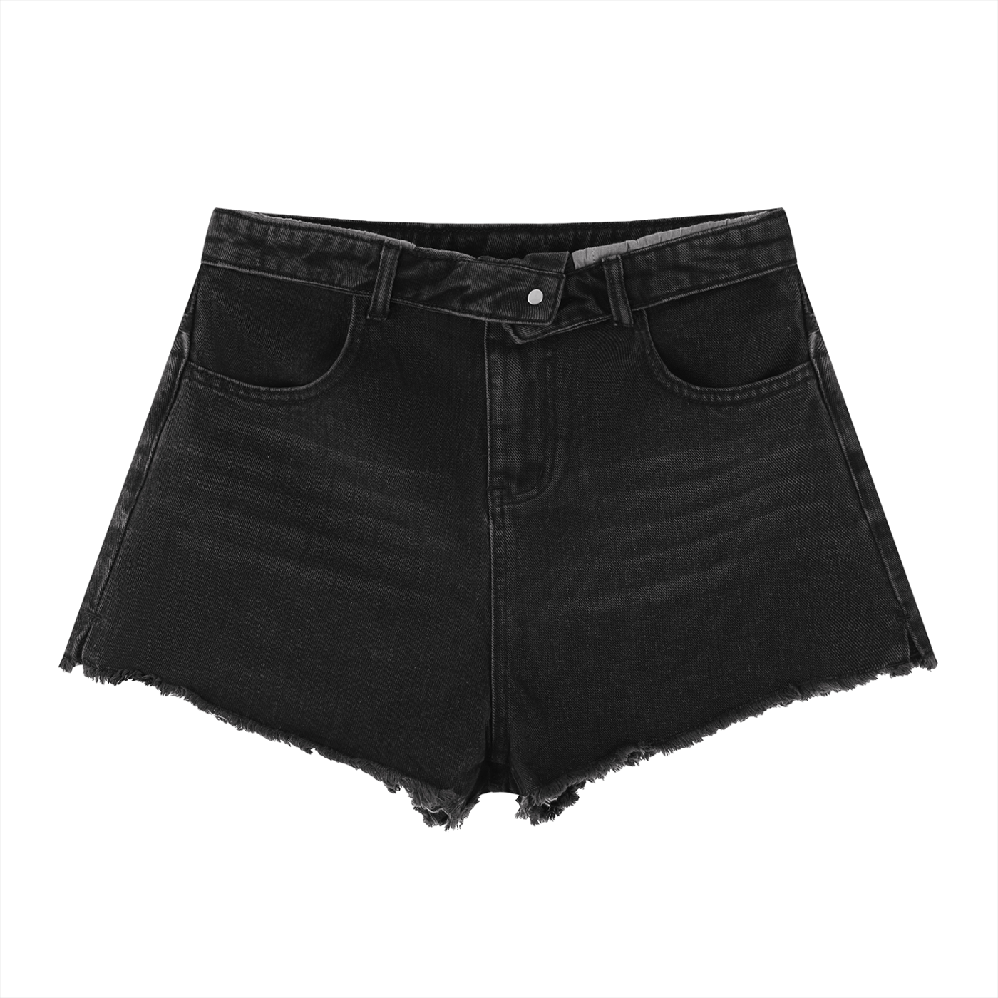 Atelier Kaz Women's Vintage Wash High Rise Denim Shorts