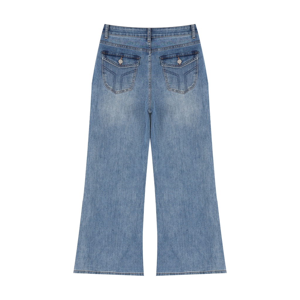 Atelier Kaz Women's Vintage Wash Wide Leg Jeans