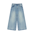 Atelier Kaz Women's Vintage Wash Wide Leg Jeans (Light Wash)