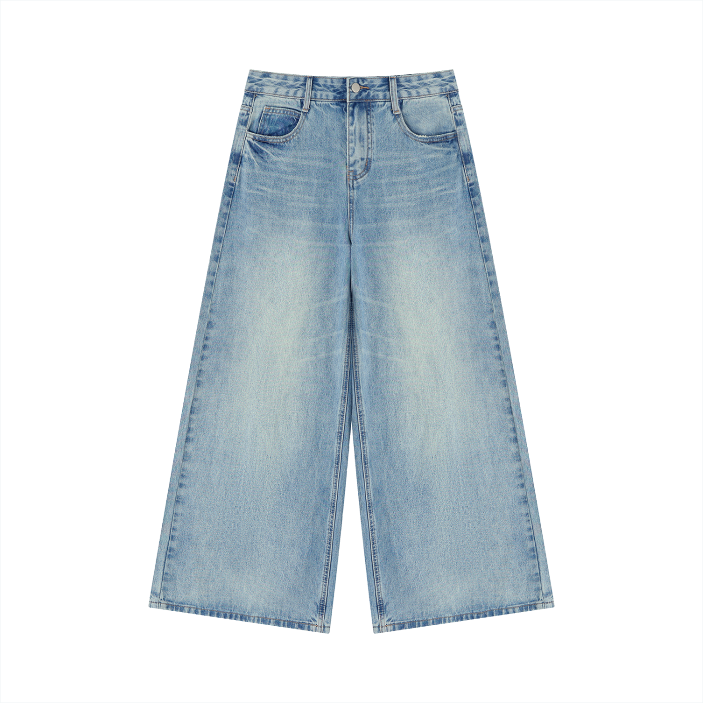 Atelier Kaz Women's Vintage Wash Wide Leg Jeans (Light Wash)